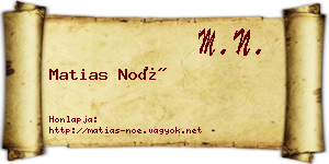 Matias Noé névjegykártya